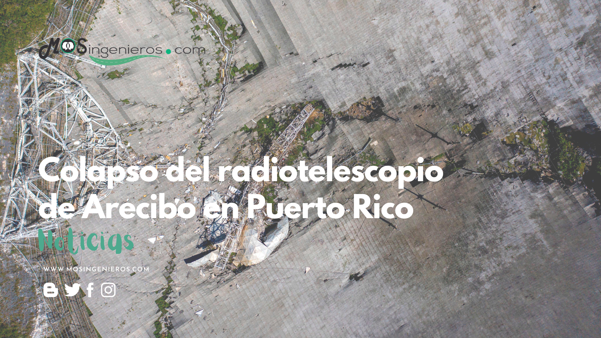 video colapso radiotelescopio Arecibo